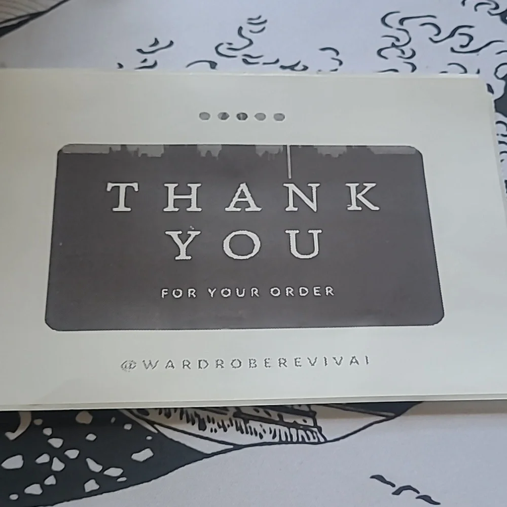 50 Custom 4x6 Black And White Thank You Notes Labels/Thank You Stickers